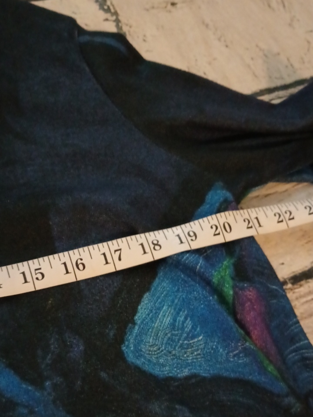 Jess & Jane Green Blue Oil Painting Look Tunic Top L Art To Wear - Picture 3 of 7